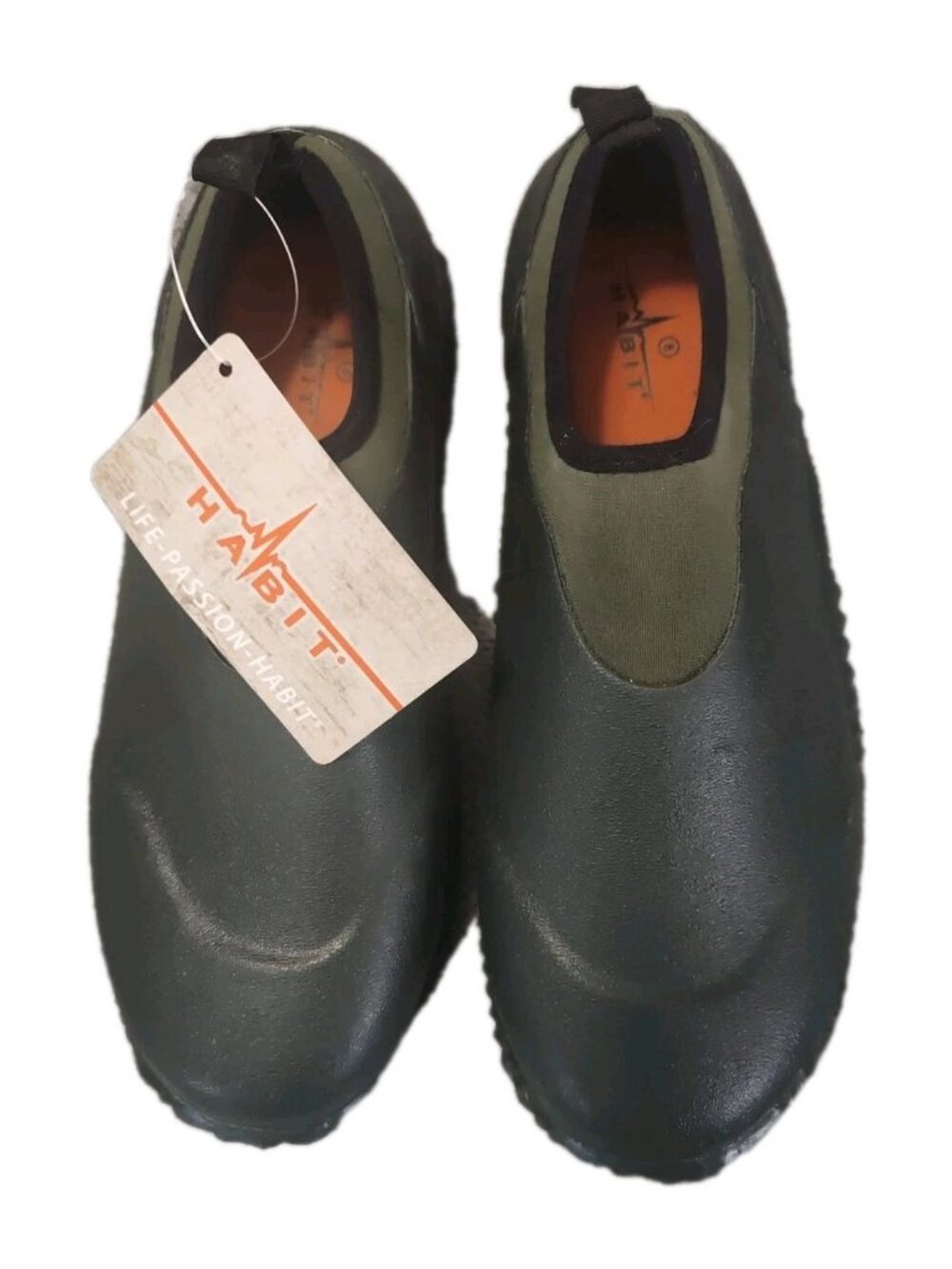 Habit Hunter Men's Green Rubber Slip-On Loafers Size 8